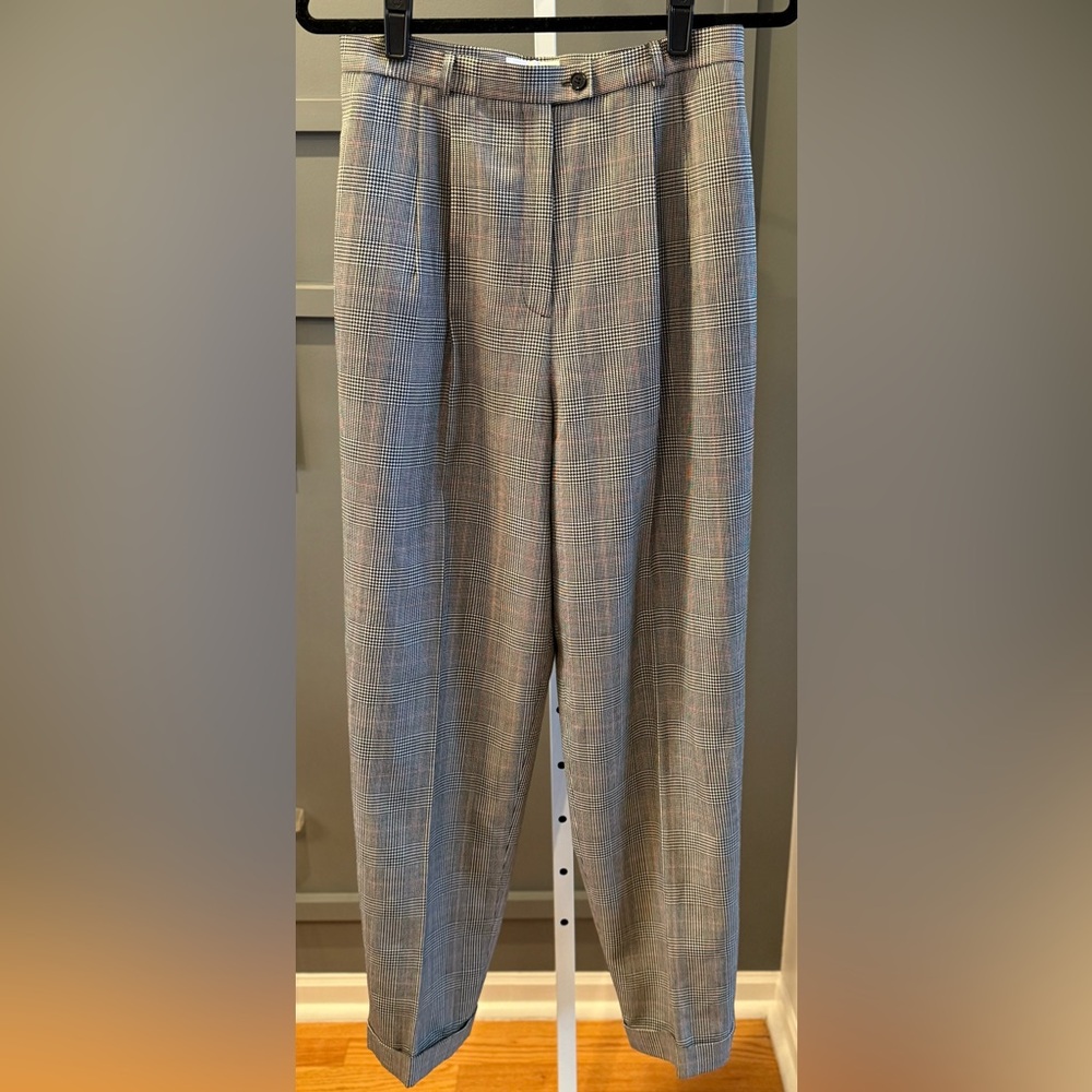 TALBOTS Womens Gray Wool Lined High Waisted Pleated Dress Pants Size 10 NWT